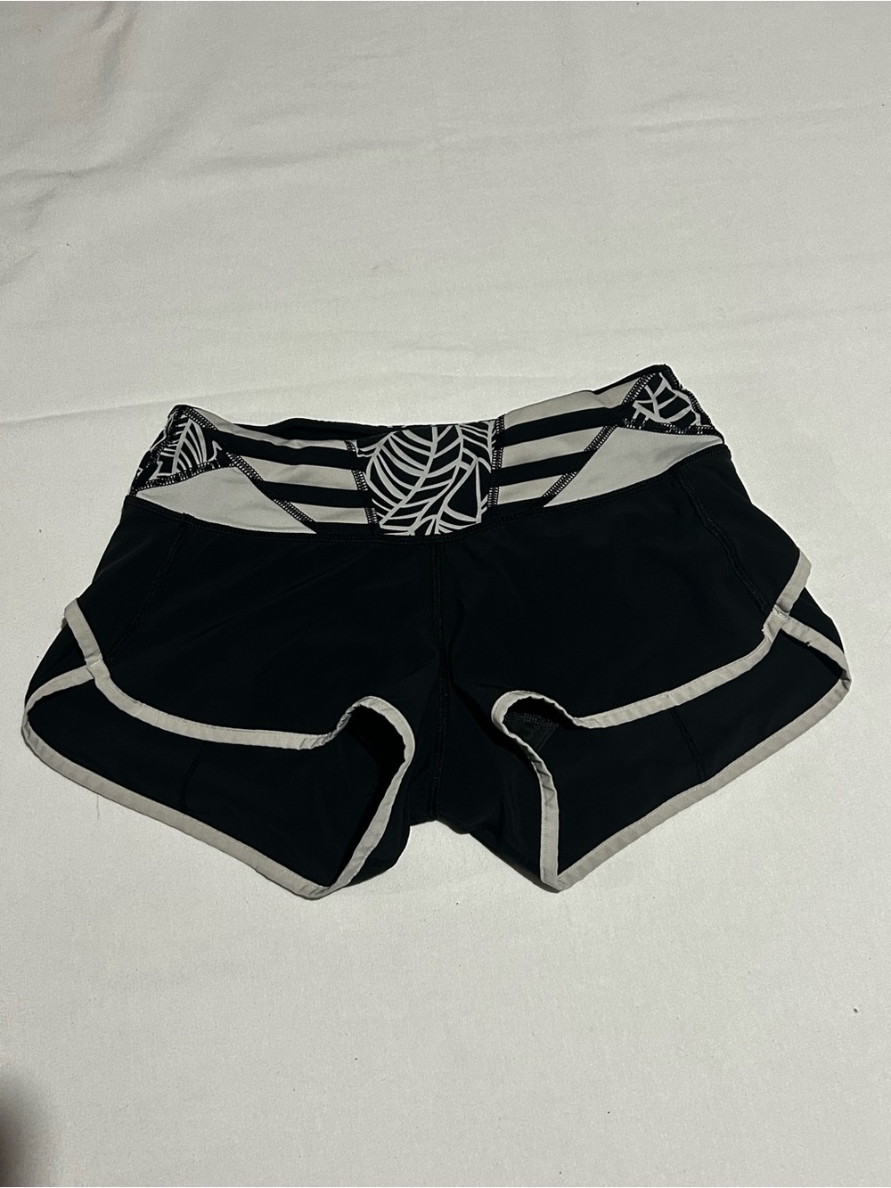 Women’s Black Athletic Shorts with White Trim